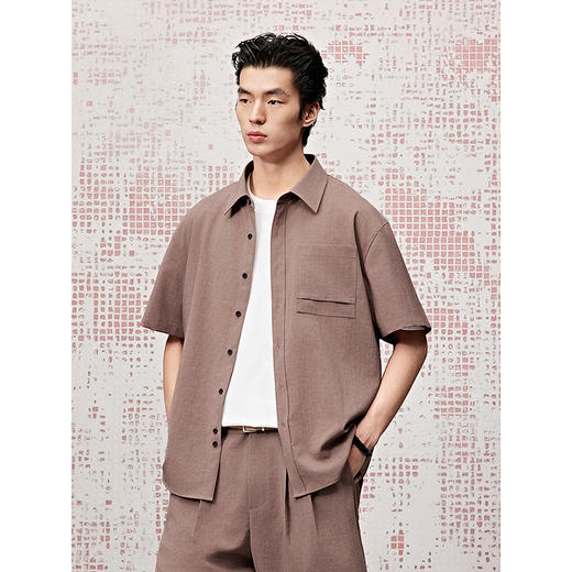 GXG男装 肌理质感短袖衬衫简约衬衣25夏 热卖G25X232027 商品图2