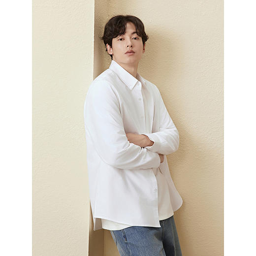 GXG男装 牛津纺肌理衬衫通勤商务衬衣亲肤简约上衣 2025秋季热卖 商品图2