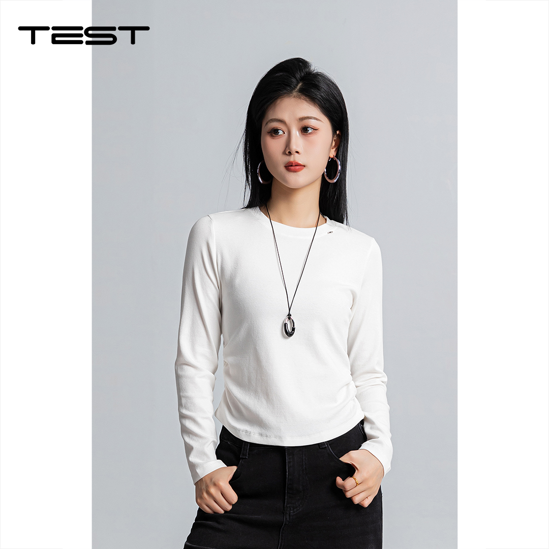 春上新纯色简约百搭T恤打底衫1261025