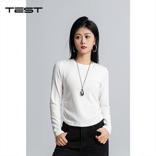 春上新纯色简约百搭T恤打底衫1261025 商品图0