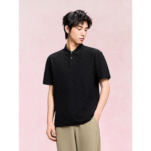 GXG男装 满版印花通勤polo衫男士上衣简约翻领短袖 25夏热卖 商品图3