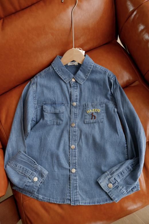 二店y 品牌尾料 帅气男童春季薄款软牛仔衬衫 商品图5