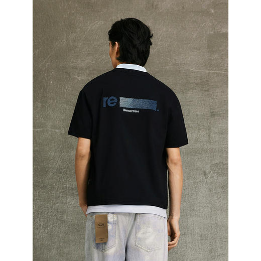 GXG男装 T恤简约休闲舒适圆领短袖针织  春季热卖G25X441027 商品图3