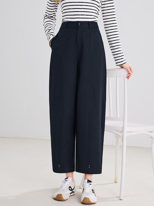 【百图lulu定制】【弯刀裤】 高腰分割设计感  休闲裤  百搭九分弯刀裤 商品图5