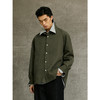 GXG男装 军绿色肌理感休闲时尚翻领长袖衬衫25年春热卖G25X031011 商品缩略图3