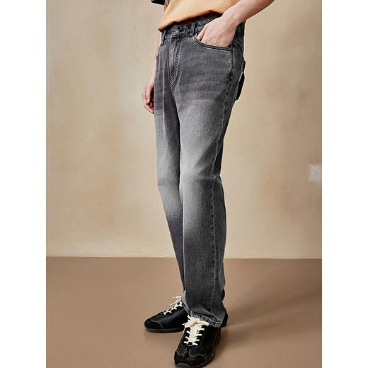 GXG男装 直筒渐变设计水洗牛仔裤休闲裤弹力长裤 2025夏季热卖* 商品图2