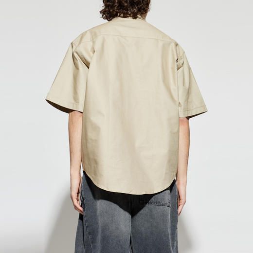 AMI PARIS 男士心形徽标刺绣棉质短袖衬衫 米色 HSH823 CO0210 A036 商品图2