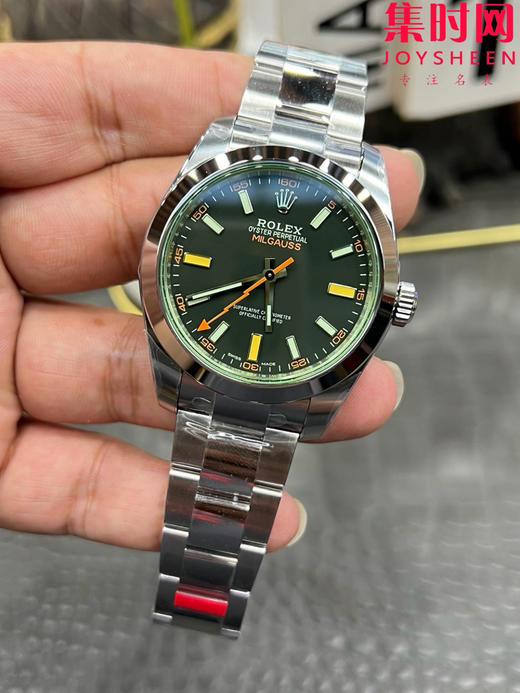 VS劳力士MILGAUSS格磁型系列M116400 闪电针 绿玻璃 板带 丹东3131机 男士腕表 表径40mm 商品图2