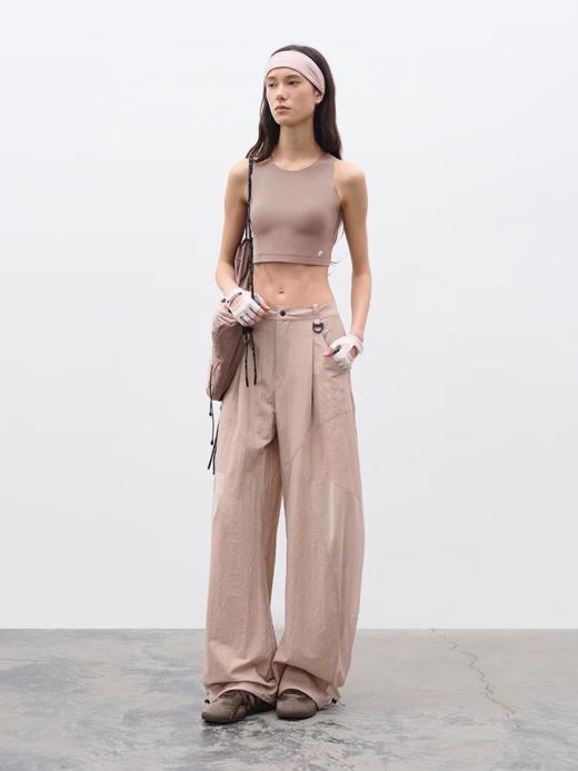 半圆/C65130009/弧线拼接网眼弯刀裤 商品图1