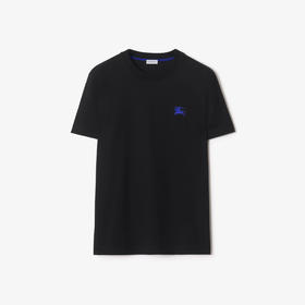 BURBERRY 巴宝莉 男士马术骑士徽标刺绣棉质圆领短袖T恤 黑色 8121702 A1189