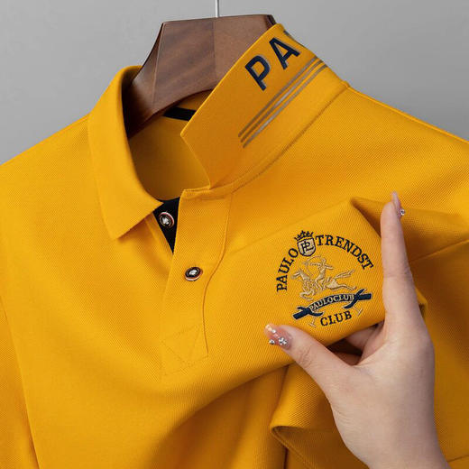 夏丝光双面珠地短袖男士polo衫商务休闲刺绣纯色翻领男POLO  PSL-PSL8516 商品图0