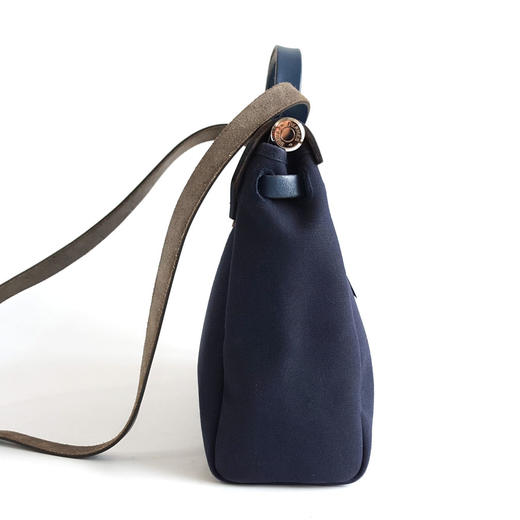 【95新】Hermes爱马仕蓝色帆布拼色herbag 31手提单肩包100226TB07 商品图3