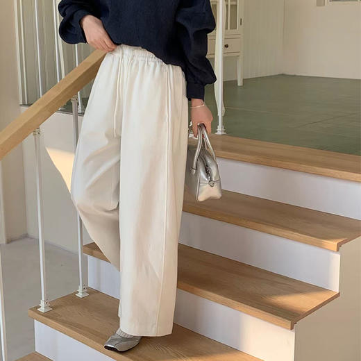 【宽松牛仔裤】梨形身材福音！遮肉显瘦！微气球裤版型 纯棉砂洗自然色 抽绳松紧腰 阔腿裤 商品图3