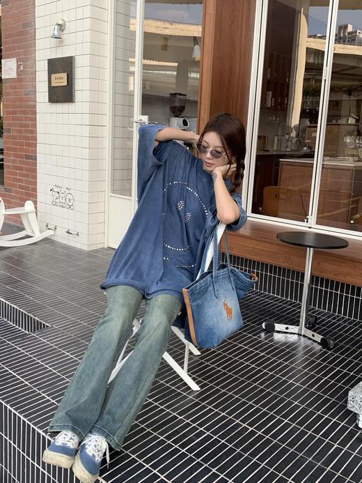 26新款，Ralph  拉夫劳伦大容量做旧牛仔托特包   黄标马托特包 商品图4