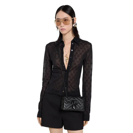 GUCCI 古驰 女士 GG Marmont系列 迷你单肩背包 黑色 856368 AAFS1 1000 商品图5