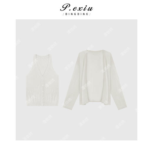 03-2潘依绣丁丁宠粉法式设计款两件套针织上衣Q19873 商品图0