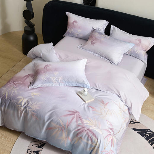 【品牌直发】加倍生活 60支长绒棉纯棉平网大版印花四件套-烟雨江南系列 20色可选 床单款床笠款可选 商品图3