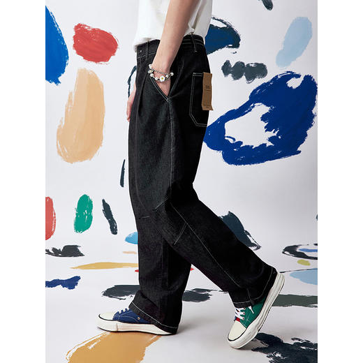 GXG男装 斜纹不易褪色牛仔裤 2025夏季热卖G25X052052 商品图3