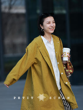 Petit Schan小闪 CLO#1062 Amber Sprout 黄大花 一千零一夜系列新疆长绒棉成衣染色文艺风衣外套