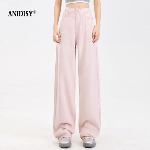 轻薄天丝时尚高腰拉链直筒阔腿裤 商品图0