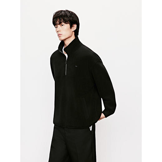 GXG男装 摇粒绒半开襟卫衣厚款上衣长袖卫衣 25冬热卖 商品图2