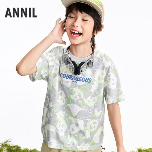 男童圆领短袖针织衫夏季新款安奈儿童装EB621626 商品图2