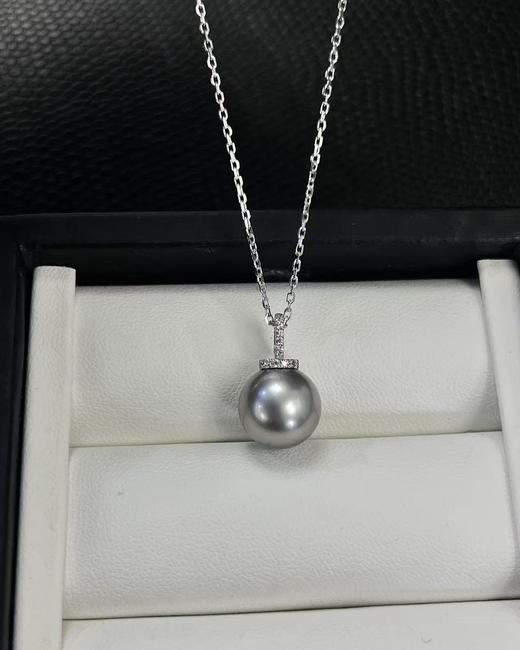 ⁶18k金奶嘴扣铂金灰吊坠，11mm极光微瑕，出证书，24小时鉴赏期【香港】SS06-QTT-XGZZ 商品图2