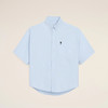 AMI PARIS 男士心形徽标刺绣棉质短袖衬衫 浅蓝色 HSH823 CO0031 450 商品缩略图0