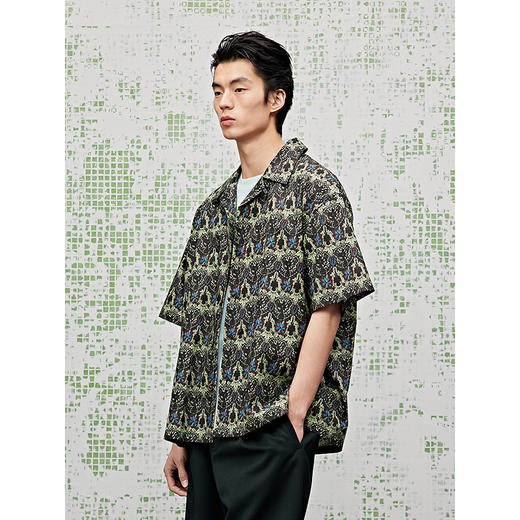 GXG男装 满印水洗短袖衬衫度假风25夏热卖G25X232014 商品图2