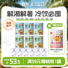 0糖椰奶清补凉245g*6罐装  植物蛋白饮料代餐搭配8大膳食纤维【店长推荐】