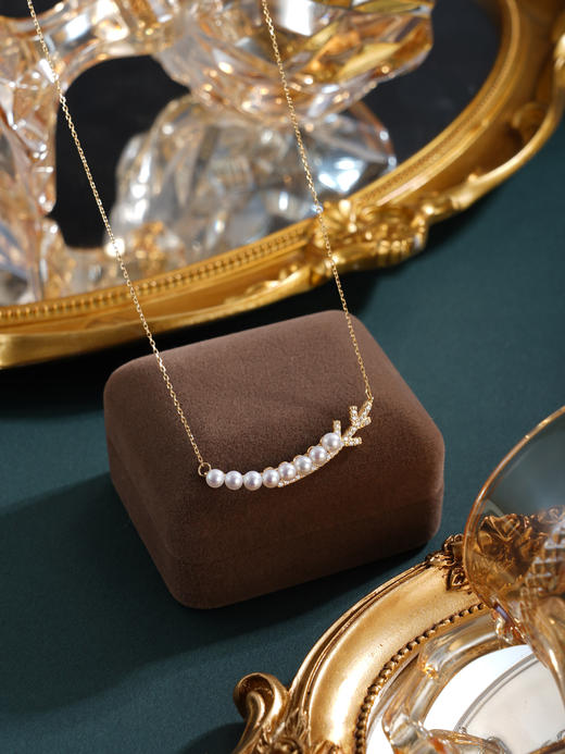 子佩集【幻雪流光】银S925珍珠惜王妃套链项链【MLTL041】镀金箭头排珠2602 商品图2