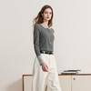 三彩2026春季新款圆领长袖简约T恤套头上衣打底修身短款M 商品缩略图2