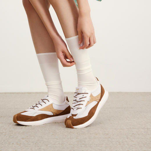 lost in echo2026春夏新款超轻透气网布时髦拼色厚底增高阿甘鞋女 商品图3