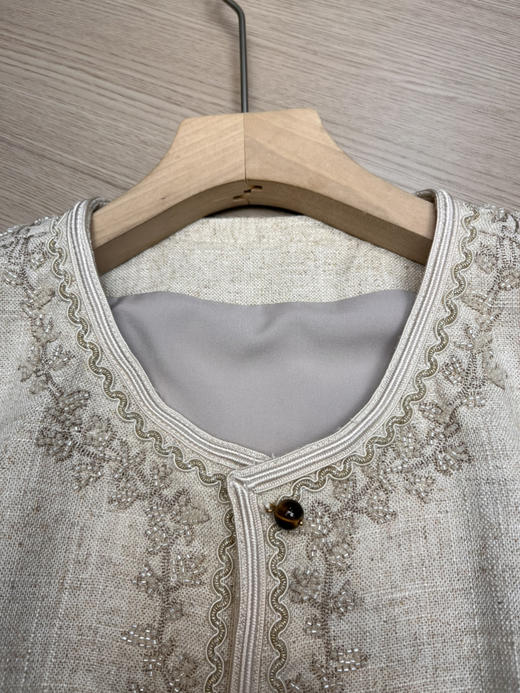原单重磅重工订珠亚麻背心马甲 商品图4
