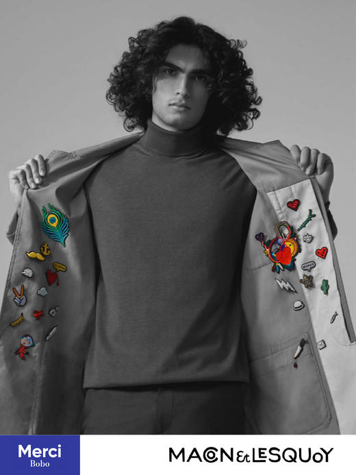 Macon&Lesquoy原创设计 24ss 红色爱心 爱情系列 M&L刺绣手工饰品胸针 商品图5