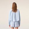 AMI PARIS 女士心形徽标压花棉质短款宽松长袖衬衫 浅蓝色 FSH770 CO0031 450 商品缩略图3