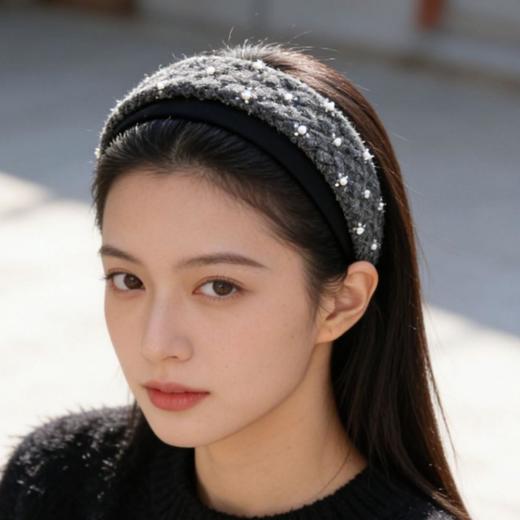 【高颅顶珍珠亮片发箍女】压发洗脸头箍高颅顶发饰网红发卡 商品图2