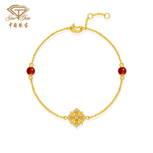 「金钿点睛」黄金足金“眉心砂”手链 商品图2