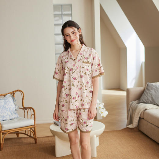 （合作款）芬腾女士睡衣夏季新款纯棉短袖短裤家居服yc0309031 商品图0