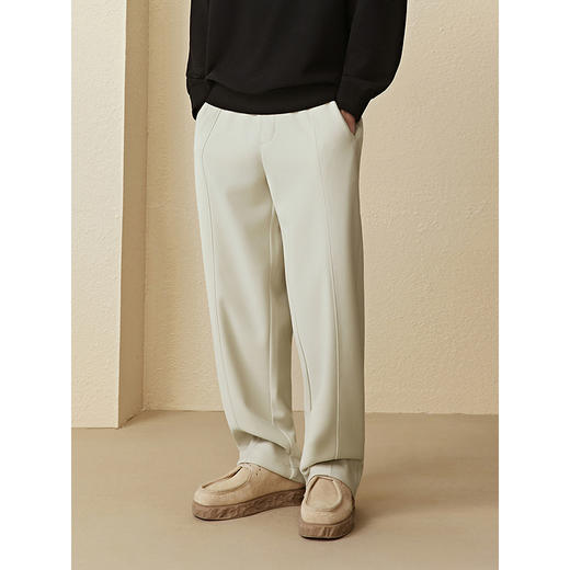 GXG男装 斜纹针织弯刀裤简约休闲裤通勤男直筒长裤 2025秋季热卖 商品图4