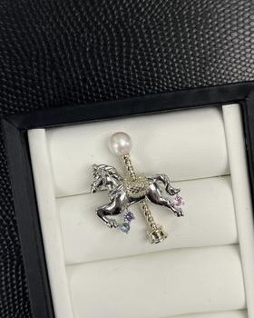 ⁶M家同款【 akoya旋转木马】胸针，6-7mm圆微微瑕极光24小时鉴赏期【香港】SS06-QTT-XGZZ