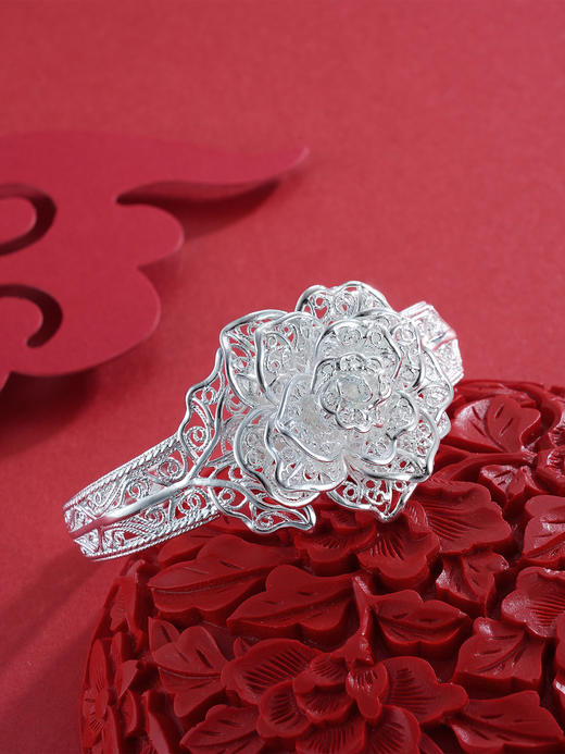 子佩集S990银天染琼瑶手镯【MEXSZ】玫瑰花丝2304 商品图1