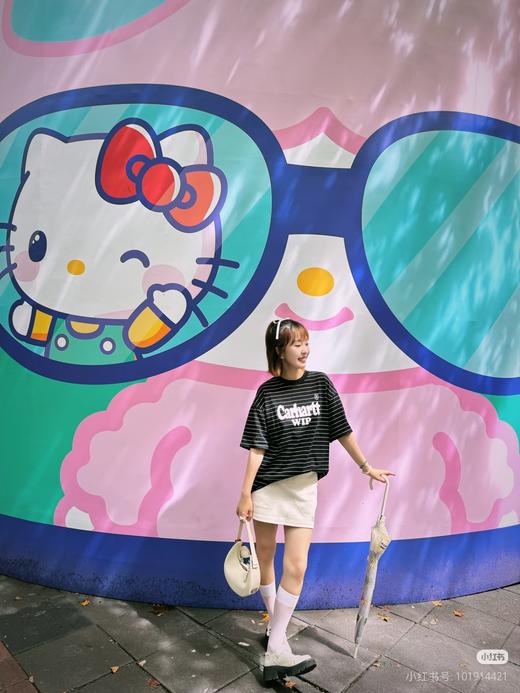 卡哈特 杨幂同款字母条纹印花短袖T恤 Z-15842 商品图7