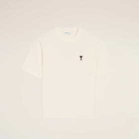 AMI PARIS 中性字母徽标印花棉质圆领短袖T恤 白色 UTS387 726 136