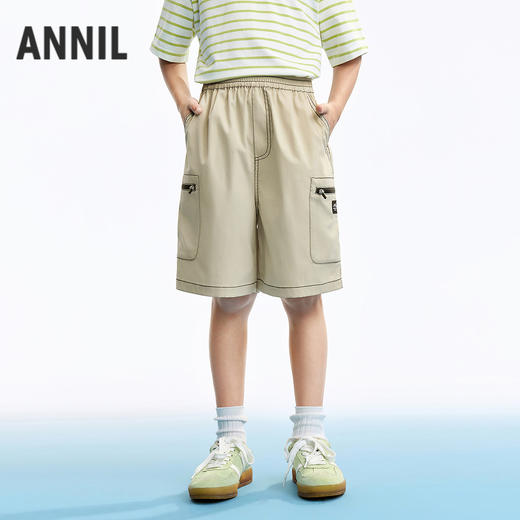 男童全腰梭织中裤夏季新款安奈儿童装EB626588 商品图2