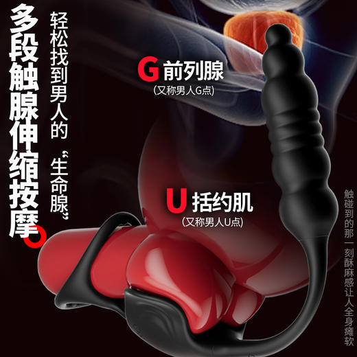 姬欲男用锁精环伸缩肛塞前列腺按摩器远程遥控自慰器成人调情玩具 商品图1