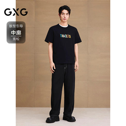 GXG男装 圆领T恤卡通图案印花上衣凉感短袖针织 2025夏季热卖 商品图1