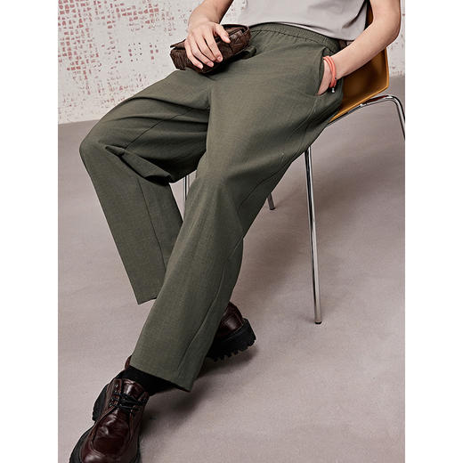 GXG男装 咖色分割线西裤锥形轻薄男长裤休闲裤   夏季热卖G25X022072 商品图3