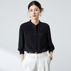 QS春简约通勤衬衫23姆米丝粘重绉立领垂坠显瘦蚕丝上衣2167 商品缩略图2