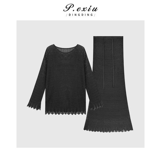 03-2潘依绣丁丁宠粉花边设计长袖针织套装Q29711 商品图0